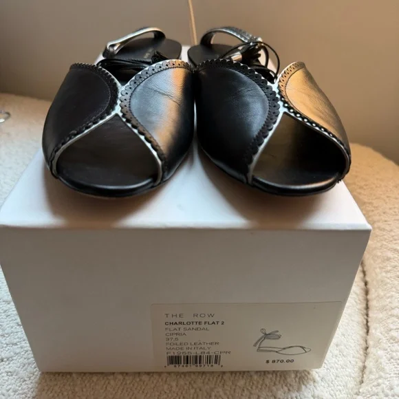 The Row Charlotte Flat Sandal (Black) (size 37.5) - Picture 8 of 8
